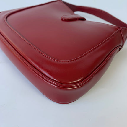 Sold Gucci Jackie 1961 Mini Burgundy Leather Bag with Adjustable Strap
