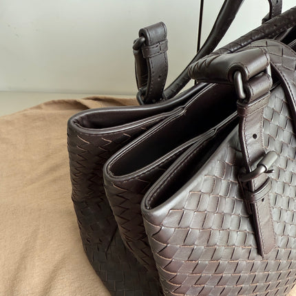 Bottega Veneta Roma Large Intrecciato Nappa Leather Dark Brown 35cm