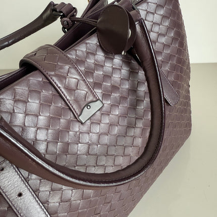 Bottega Veneta Roma Large Intrecciato Nappa Leather Dark Brown 35cm
