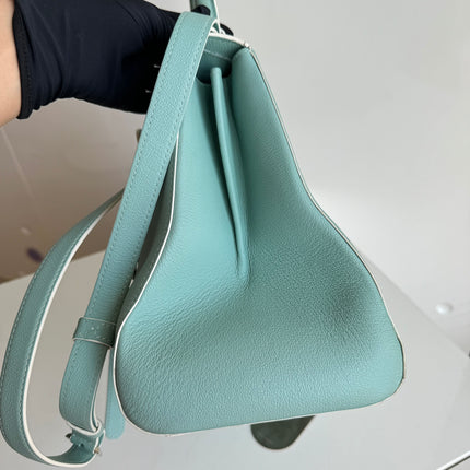 Delvaux Brilliant MM Medium Bright Tiffany Blue Calfskin Leather Crossbody Bag