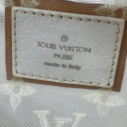 Louis Vuitton Lockit White Mesh Monogram and Leather Handbag