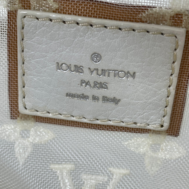 Louis Vuitton Lockit White Mesh Monogram and Leather Handbag