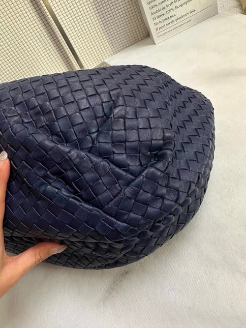 Bottega Veneta Belly Hobo Intrecciato Leather Navy Large 45