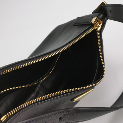 Prada Aimée Black Medium Calfskin Leather Shoulder Bag