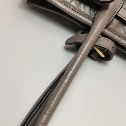 Prada Bonnie Medium Soft Lux Grey Shiny Calfskin Leather Shoulder Bag