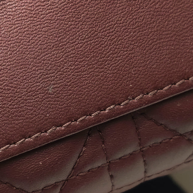 Lady Dior Large Bag Burgundy Lambskin Cannage Leather