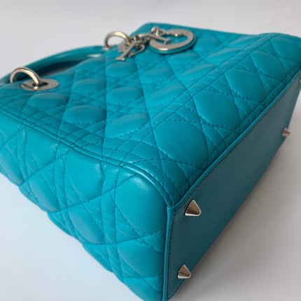 Sold Lady Dior Medium Bag Blue Cannage Lambskin Leather