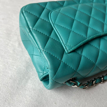Chanel Classic Flap Mini Blue Lambskin Leather Gold Hardware 2014