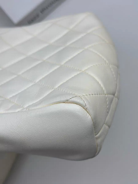 Chanel White Quilted Lambskin Double Side Pack Bags Aged Gold Hardware 2019