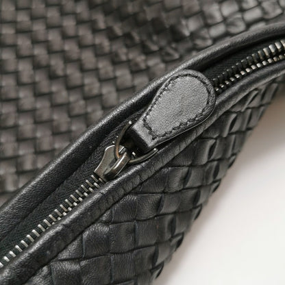 Sold Bottega Veneta Intrecciato Hobo Bag Medium Black leather with Metal Studs 45cm