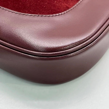 Gucci Jackie 1961 Small Burgundy Suede and Leather Bag