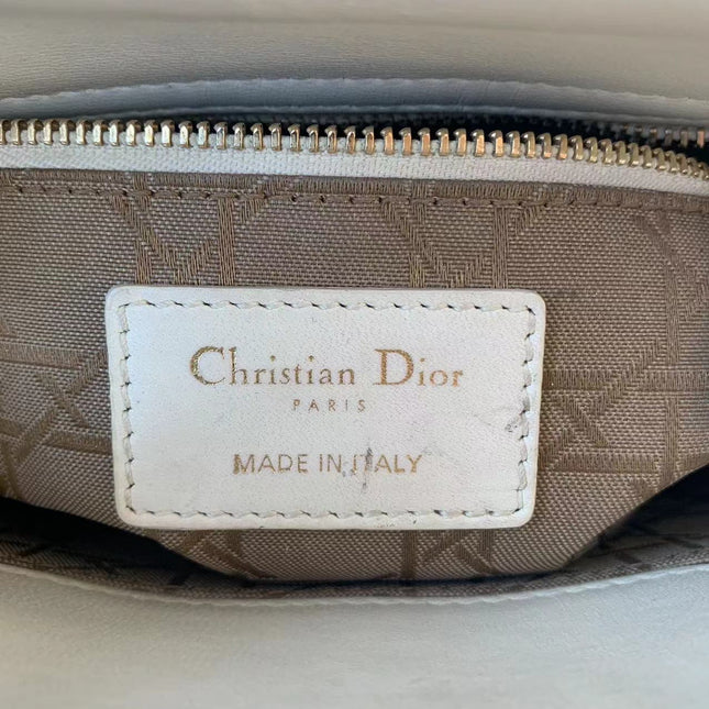 Sold Lady Dior Small My Abcdior White Ecru Lambskin Cannage Leather
