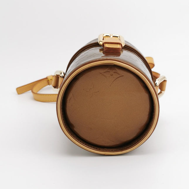 Louis Vuitton Astor Patent Leather Burnt Orange Brown Bucket Crossbody Bag