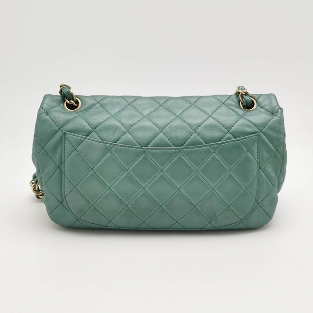 Chanel Classic Flap 2011 Large Teal Green Gem CC Turn lock