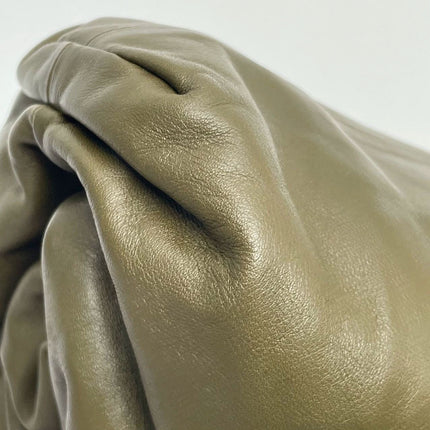 Bottega Veneta Pouch Calfskin Leather Dark Green Large