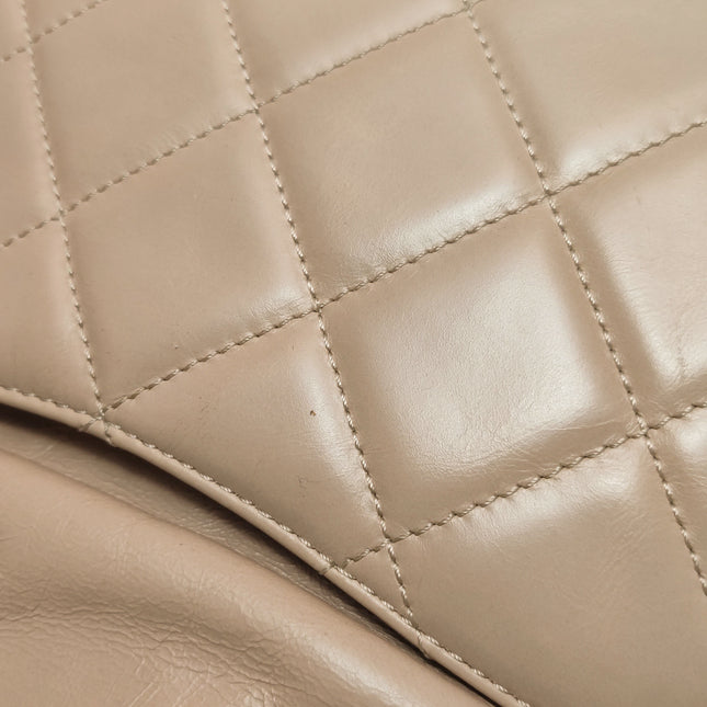 Chanel Deauville Tote Medium Pink Leather Leather Chain Straps