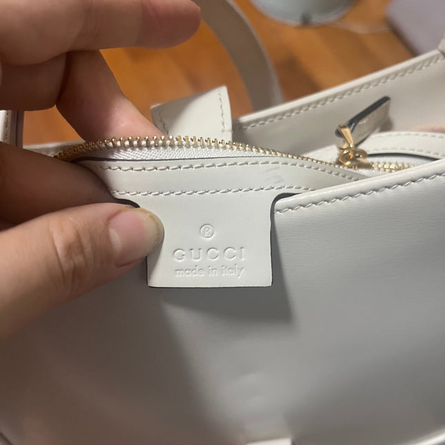 Sold Gucci Jackie 1961 Small Leather Bag with Adjustable Strap Size White