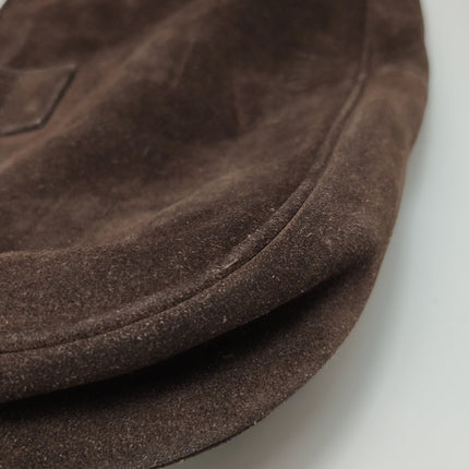 Miu Miu Brown Suede Leather Shoulder Bag Snap Hook