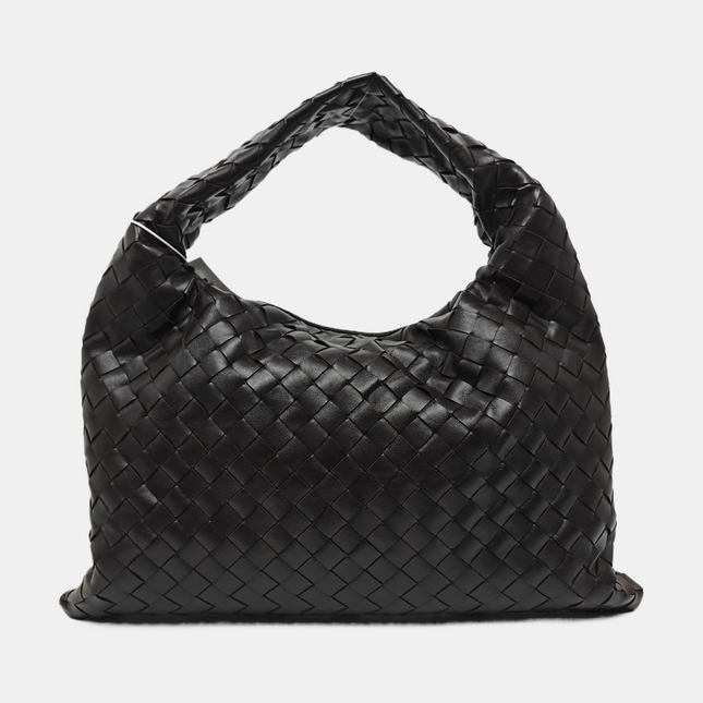Bottega Veneta Hop Hobo Small Fondant Dark Chocolate Brown Leather 40cm