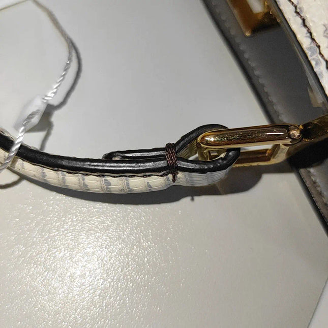 Sold Fendi Peekaboo ISeeU Petite White Lizard Leather Bag