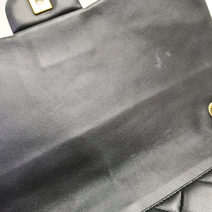 Chanel Classic Flap Maxi 2009 Black Lambskin Leather Single Flap with Gold Hardware