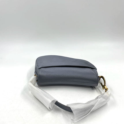 Sold Dior Saddle Mini Silk Blue with Crystal Embedded Buckles