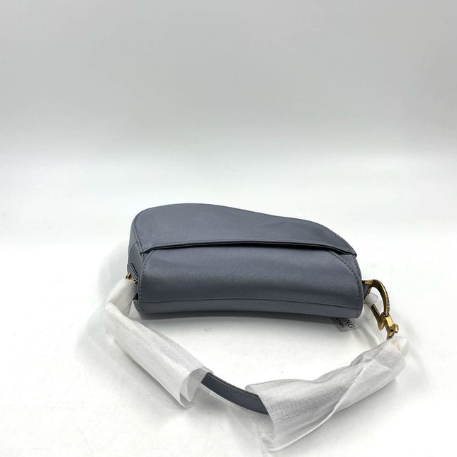 Sold Dior Saddle Mini Silk Blue with Crystal Embedded Buckles