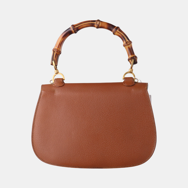 Sold Gucci Bamboo 1947 Top Handle Bag Leather Medium Tan Brown