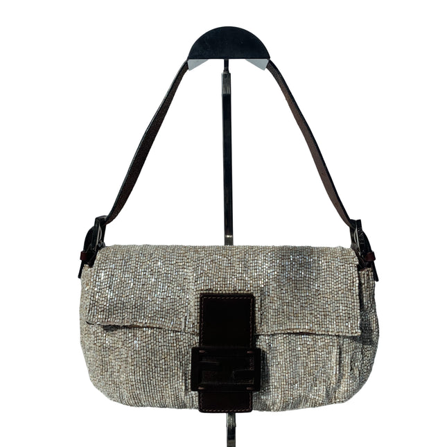 Fendi Baguette Shoulder bag with Beige Beads