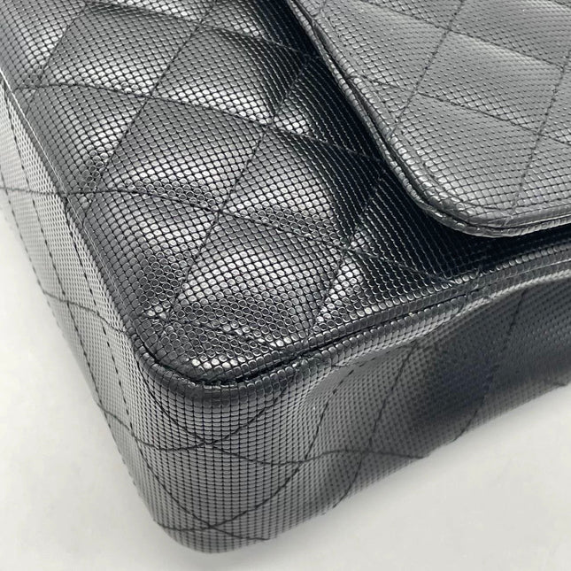 Chanel Classic Flap Medium 2016 Black Pixel Effect Calfskin Leather Gold Hardware