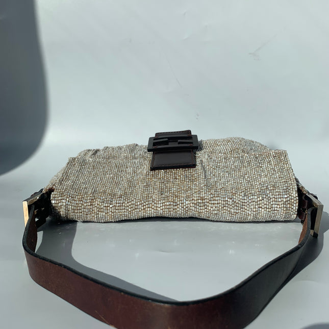Sold Fendi Baguette Shoulder bag with Beige Beads