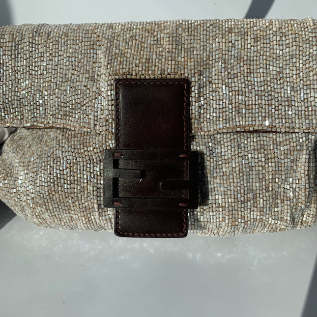 Sold Fendi Baguette Shoulder bag with Beige Beads
