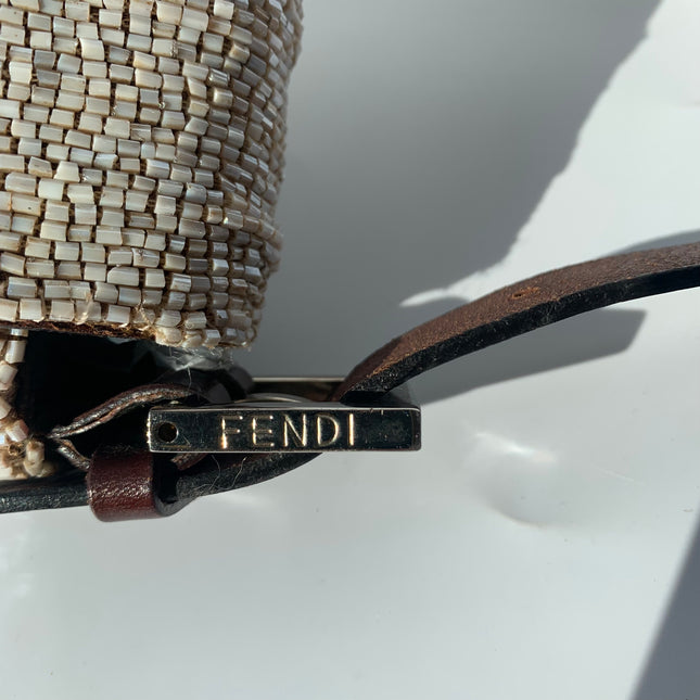Sold Fendi Baguette Shoulder bag with Beige Beads