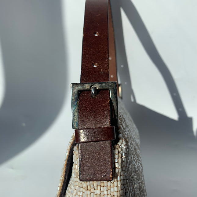 Sold Fendi Baguette Shoulder bag with Beige Beads