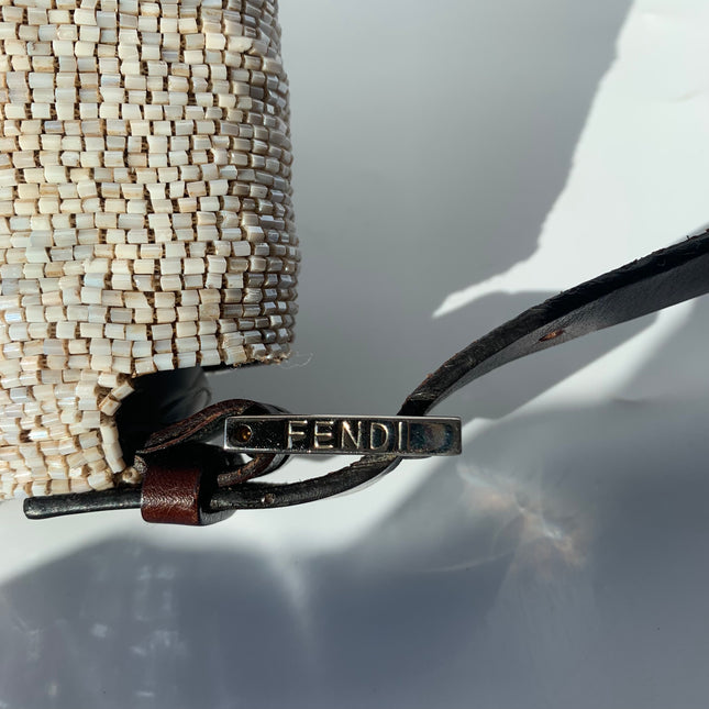 Sold Fendi Baguette Shoulder bag with Beige Beads