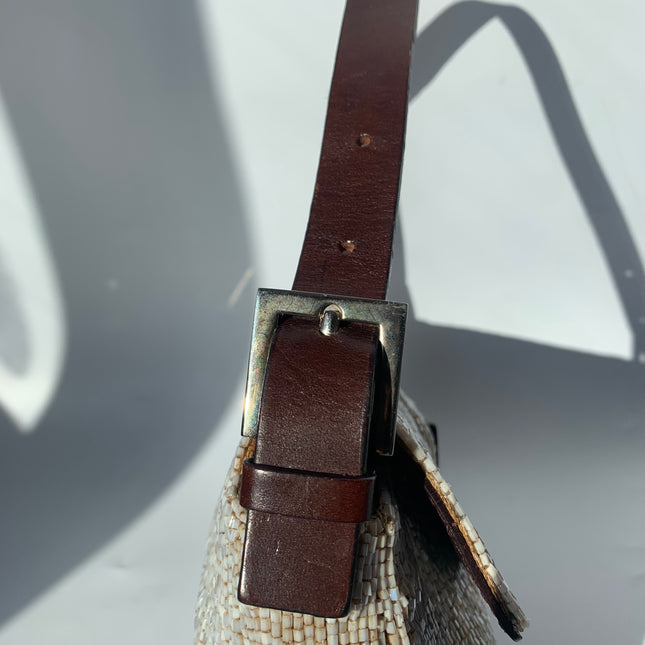 Sold Fendi Baguette Shoulder bag with Beige Beads