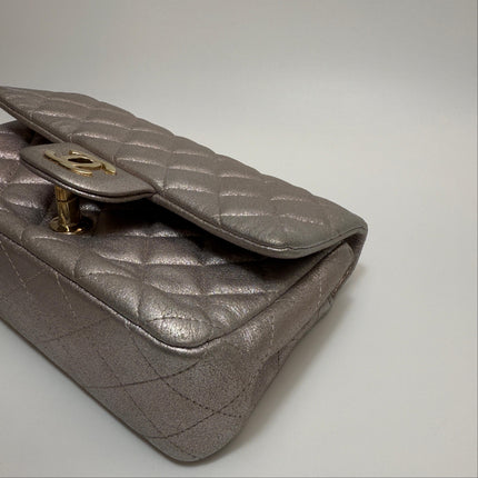 Chanel Classic Flap Mini Metallic Pink Lambskin Leather Gold Hardware