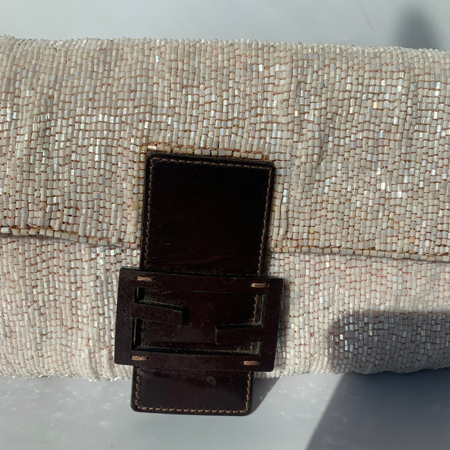 Sold Fendi Baguette Shoulder bag with Cream Beads