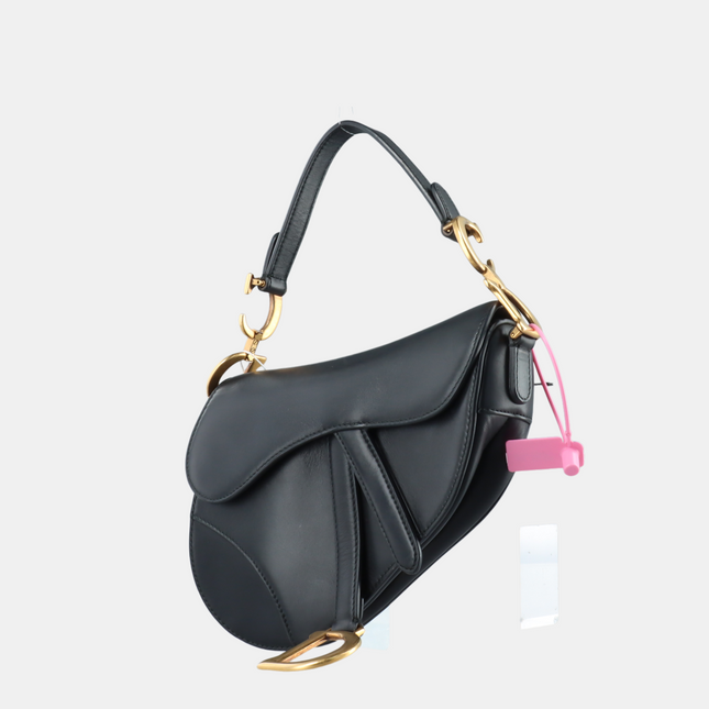 Sold Dior Saddle Medium Black Smooth Leather with Studded Strap