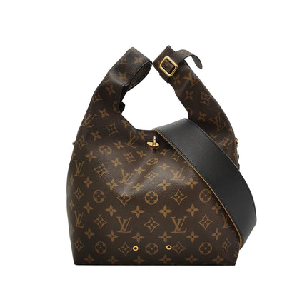 Louis Vuitton Atlantis Small Brown Monogram Canvas Bucket Bag with Strap-Luxbags