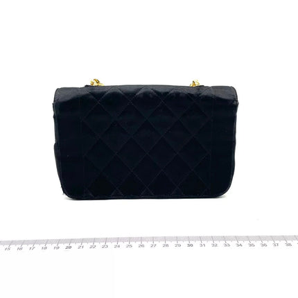 Chanel Diana Flap Bag Mini Black Silk Satin Bijou Chain