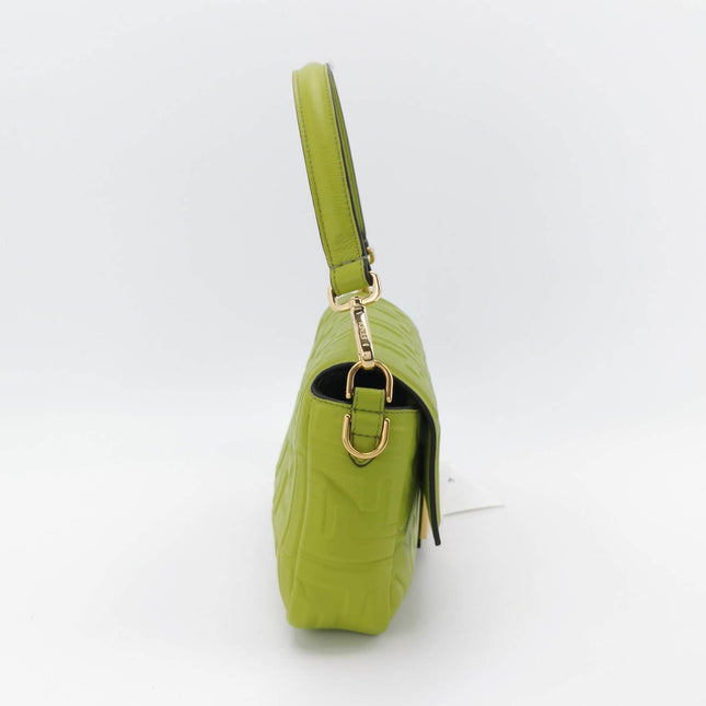 Sold Fendi Baguette Lambskin Leather Crossbody Bag Medium Lime Green