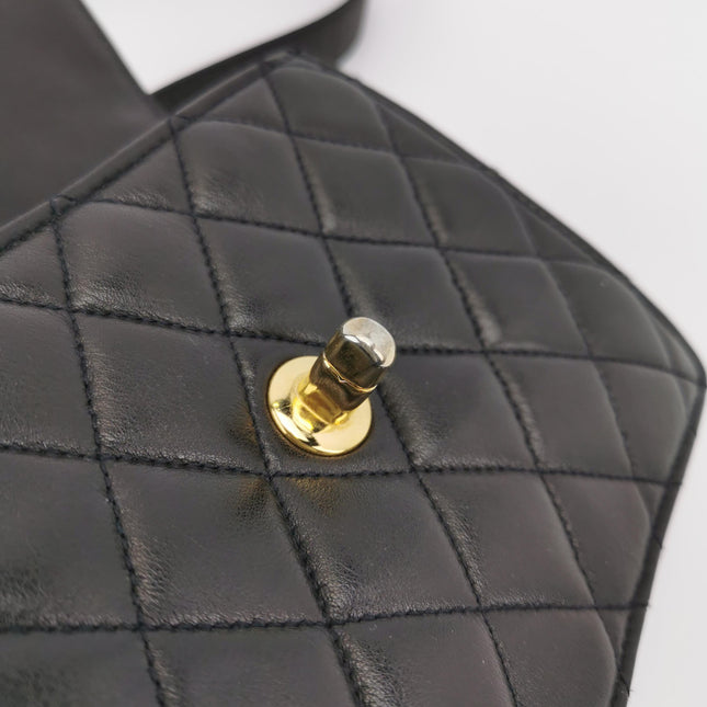 Chanel Vintage Belt Bag Mini Black Lambskin Leather Gold-tone Hardware