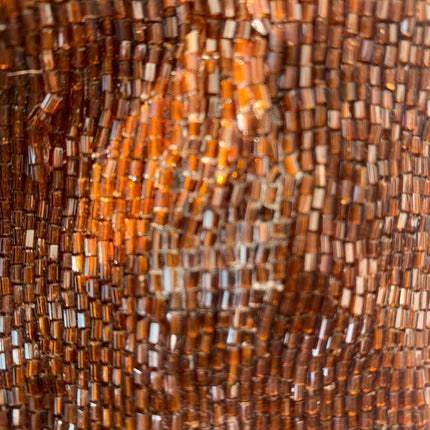Sold Fendi Mamma Baguette Brown Beaded Shoulder Bag