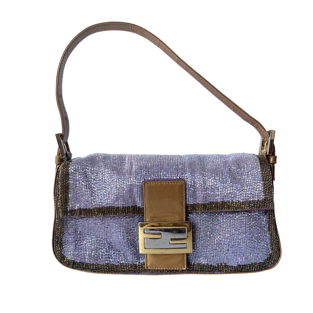 Sold FENDI Baguette Glitter beads Lilac-Luxbags