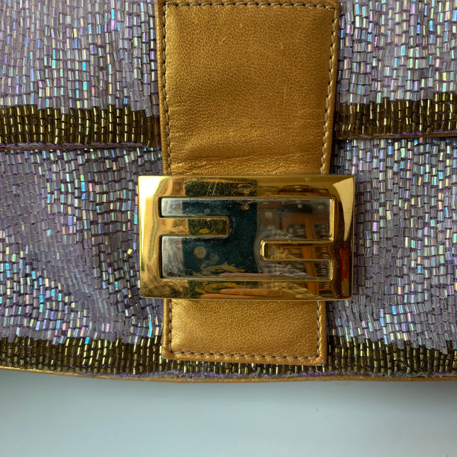 Sold FENDI Baguette Glitter beads Lilac