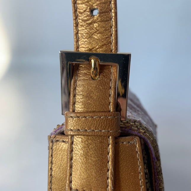 Sold FENDI Baguette Glitter beads Lilac