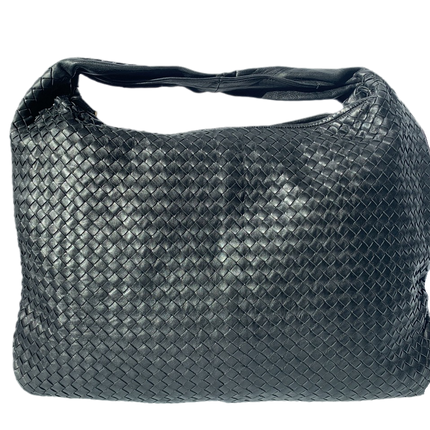 Sold Bottega Veneta Intrecciato Hobo Bag Large Black Lambskin leather-Luxbags