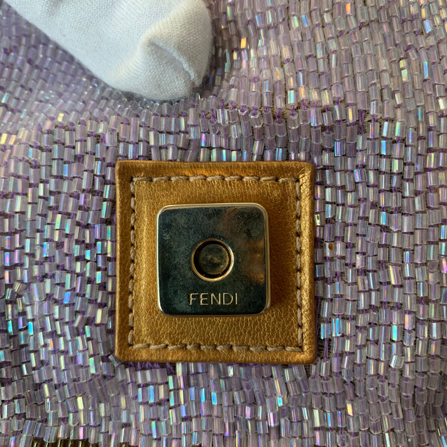 Sold FENDI Baguette Glitter beads Lilac