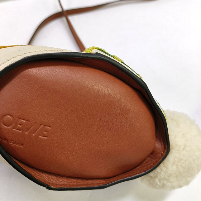 Loewe x William De Morgan Bunny Rabbit Floral Embroidered Brown Yellow Multicolor Crossbody Bag